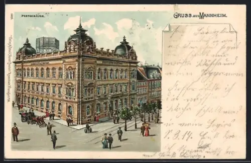 Lithographie Mannheim, Postgebäude
