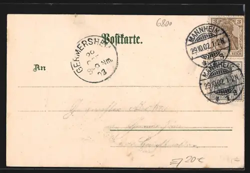 Lithographie Mannheim, Postgebäude