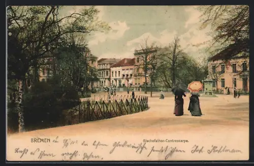 AK Bremen, Strasse am Bischofstor & Contrescarpe