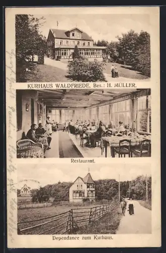 AK Seesbach, Kurhaus Waldfriede im Soonwald, Restaurant, Dependance zum Kurhaus