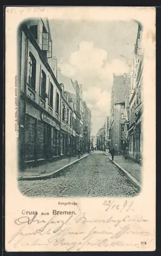 AK Bremen, Sorgestrasse mit Geschäft Gottwald Ohly