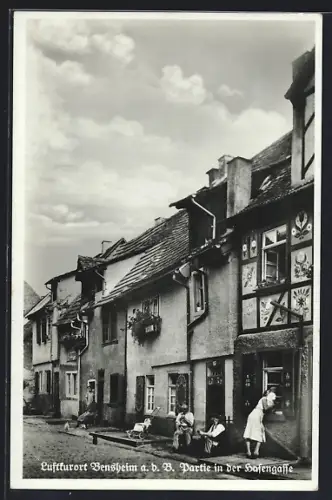 AK Bensheim a. d. B., Partie in der Hafengasse