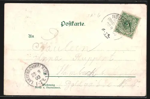 Lithographie Erbach i. Rheingau, Gasthaus zum Engel W. Crass, Marcobrunnen Gemarkung Erbach, Ortspanorama mit Schloss