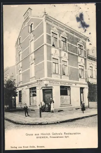 AK Bremen, Hinrich Gehrels Restauration, Friesenstrasse 89d