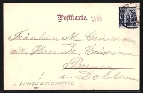 AK Bremen, Rembertistrasse, Strassenansicht mit Wohnhäusern