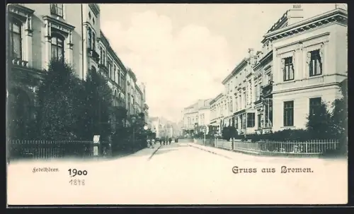 AK Bremen, Fedelhören, Strassenpartie mit Wohnhäusern