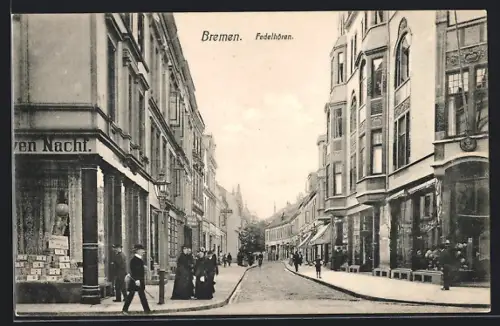 AK Bremen, Fedelhören, Strassenpartie mit Geschäften