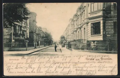 AK Bremen, Herderstrasse mit Wohnhäusern