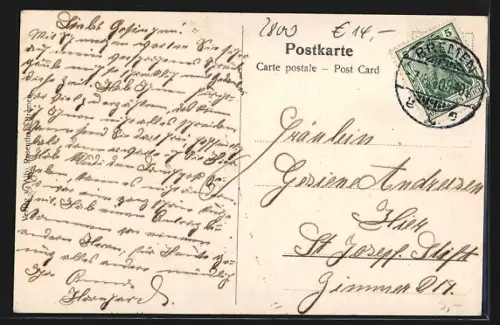 AK Bremen, Bismarckstrasse Ecke Moltkestrasse mit Geschäft