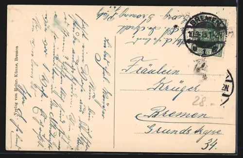 AK Bremen, Georg Gröningstr., Strassenansicht mit Villen