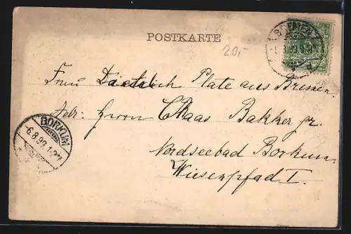 AK Bremen, Dobben, Strassenszene mit Wohnhäusern und Geschäften