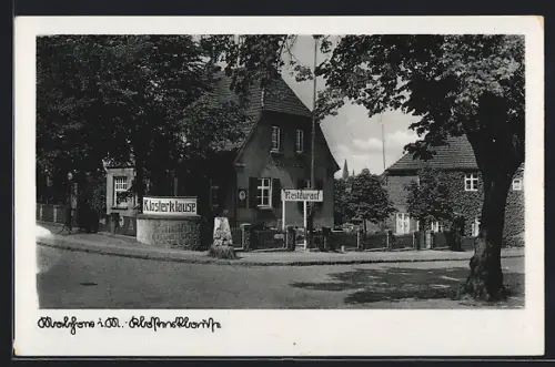 AK Mahlow i. M., Klosterkause, Restaurant mit Strassenpartie