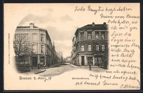 AK Bremen, Osterthorsteinweg, Strassenpartie