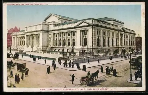 AK New York, NY, New York Public Library, 5th Ave. and 42nd Street