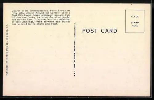 Künstler-AK New York, NY, Church of the Transfiguration / The Little Church Around the Corner