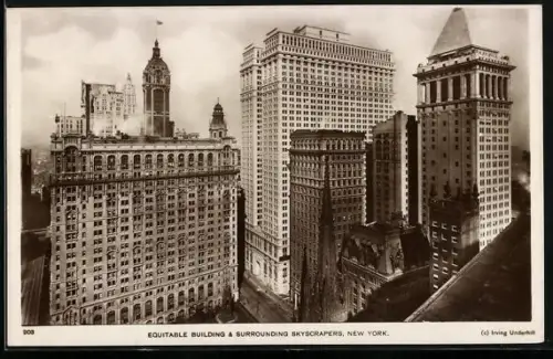 AK New York, NY, Equitable Building and surrounding Skyscrapers