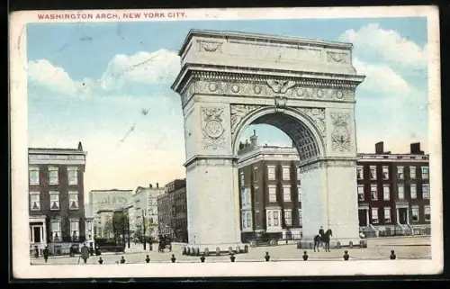 AK New York, NY, Washington Arch, Panorama