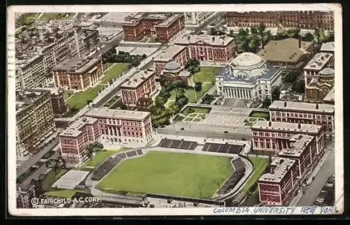 AK New York, NY, Aerial View of Columbia University
