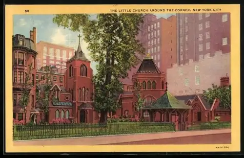 AK New York, NY, Church of the Transfiguration / The Little Church Around the Corner, Panorama