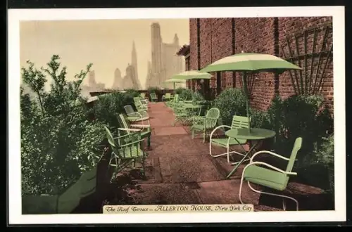 AK New York, NY, Allerton House, The Roof Terrace, 130 East 57th Street