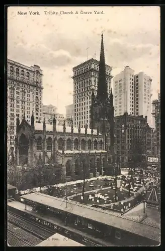 AK New York, NY, Trinity Church & Grave Yard