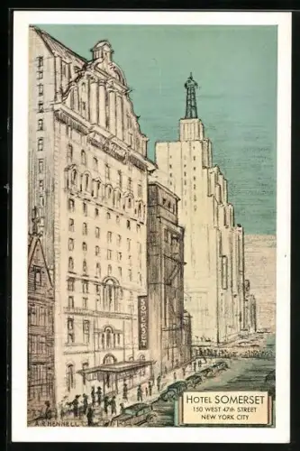 Künstler-AK New York, NY, Hotel Somerset, 150 West 47th Street