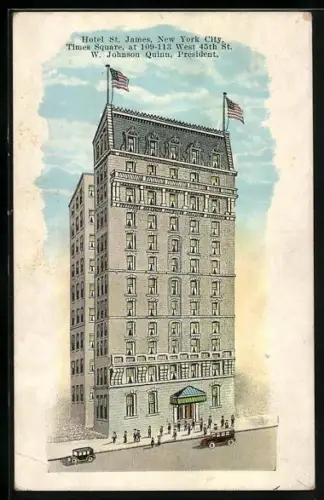 Künstler-AK New York, NY, Hotel St. James, Times Square, at 109-113 West 45th Street