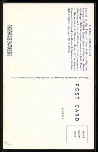 Künstler-AK New York, NY, The Hotel Roosevelt