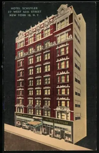 AK New York, NY, Hotel Schuyler, 57 West 45 Street