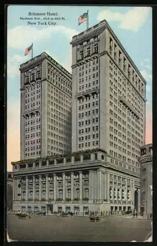 AK New York, NY, Biltmore Hotel, Madison Avenue, 43rd to 44th Street