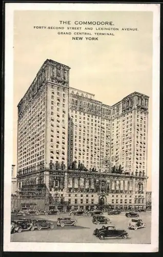 AK New York, Hotel The Commodore, 42 Street Lexington Avenue, Grand Central Terminal