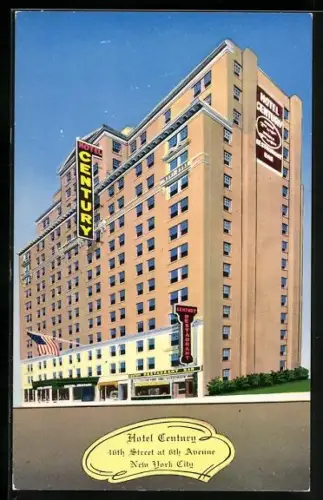 Künstler-AK New York, NY, Hotel Century, 46th Street at 6th Avenue