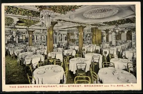 AK New York, NY, The Garden Restaurant, 50th Street, Broadway and 7th Ave