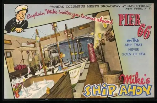 Künstler-AK New York, NY, Mikes Ship Ahoy, Pier 66