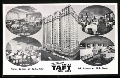 AK New York, Hotel Taft 7th Avenue at 50th Street, Lobby, Tab Room Coffee Shop