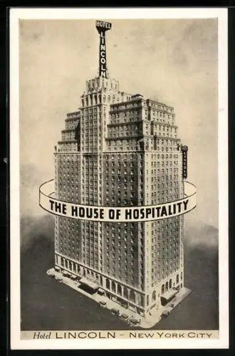 AK New York, NY, Hotel Lincoln, 44th to 45th Streets at 8th Avenue, Pres. Maria Kramer