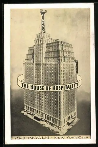 AK New York, NY, Hotel Lincoln, 44th to 45th Streets at 8th Avenue, Pres. Maria Kramer