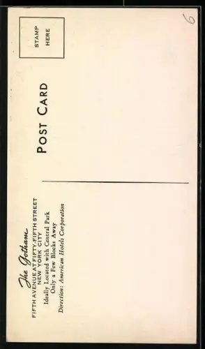 AK New York, NY, The Gotham Hotel, Fifth Avenue at Fifty-Fifth Street