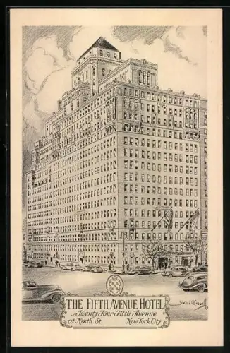 Künstler-AK New York, NY, The Fifth Avenue Hotel, 24 5th Avenue at 9th St.