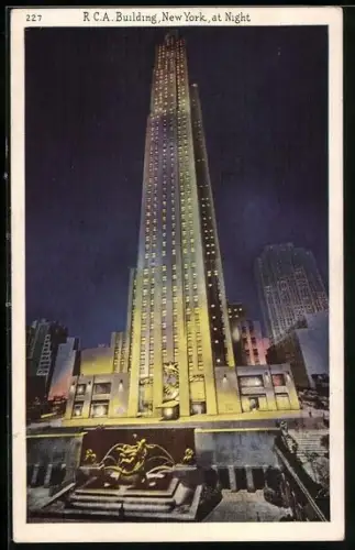 AK New York, NY, R.C.A. Building at Night