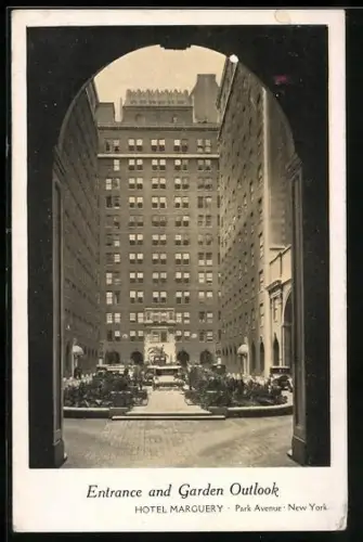 AK New York, NY, Hotel Marguery, Entrance and Garden Outlook