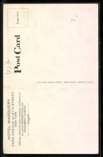 AK New York, NY, Hotel Marguery, Entrance and Garden Outlook