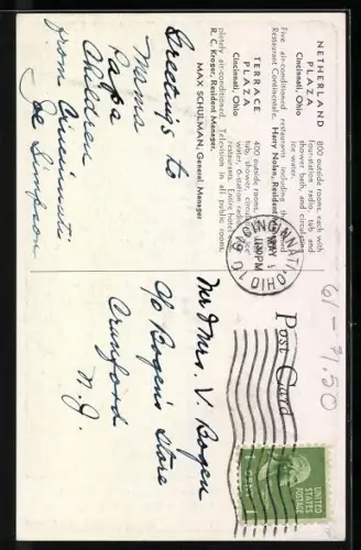 AK Cincinnati, OH, Netherland Plaza and Terrace Plaza Hotel