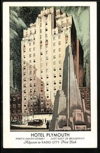AK New York, Hotel Plymouth, 49th Street