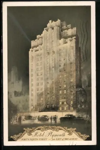 AK New York, NY, Hotel Plymouth, 49th Street