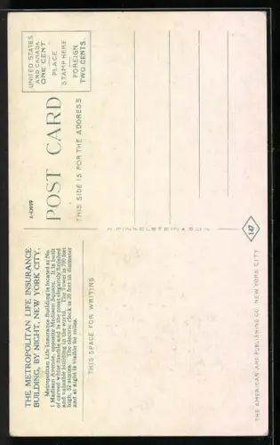 AK New York, NY, Metropolitan Life Insurance Building by Night