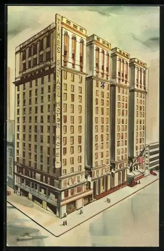 Künstler-AK New York, NY, Times Square Motor Hotel, 43rd Street