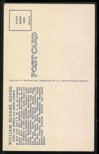 AK New York, NY, William Sloane House Y. M. C. A., 356 West 34th Street