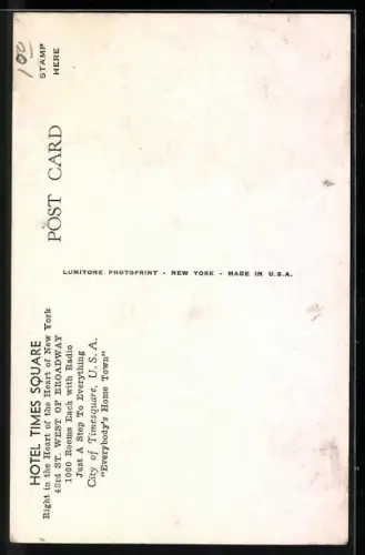 AK New York, NY, Hotel Times Square, 43rd St. West of Broadway