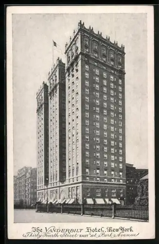 AK New York, NY, The Vanderbilt Hotel, Thirty-Fourth Street East at Park Avenue
